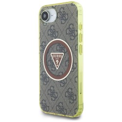 Guess IML Metal Glitter 4G Circle Triangle MagSafe case for iPhone 16e - brown Guess IML Metal Glitter 4G Circle Triangle MagSafe case for iPhone 16e - brown