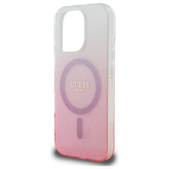 Guess IML Glitter Gradient MagSafe Case for iPhone 16 Pro - Pink Guess IML Glitter Gradient MagSafe Case for iPhone 16 Pro - Pink