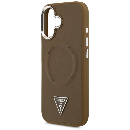 Guess Triangle Logo MagSafe case for iPhone 17 - brown Guess Triangle Logo MagSafe case for iPhone 17 - brown