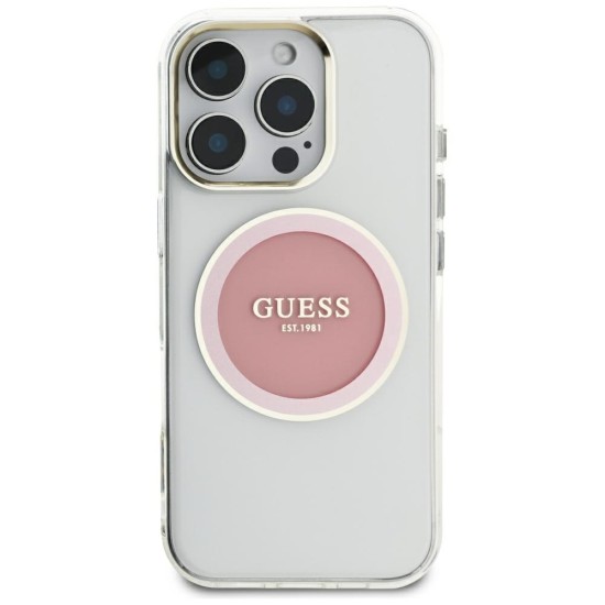Guess IML Metal Colored Circle Classic Logo MagSafe case for iPhone 16 Pro Max - pink Guess IML Metal Colored Circle Classic Logo MagSafe case for iPhone 16 Pro Max - pink