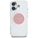 Guess IML Metal Colored Circle Classic Logo MagSafe iPhone 16 Case - Pink