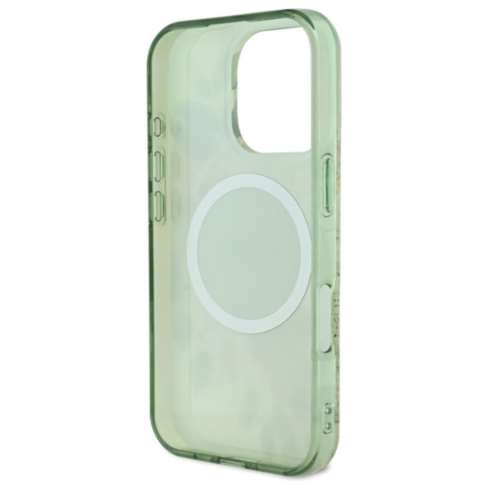 Guess IML Flower &amp;amp; Tonal Circle MagSafe case for iPhone 16 Pro - green