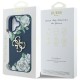 Guess Grained Roses Big 4G logo case for iPhone 16 - blue Guess Grained Roses Big 4G logo case for iPhone 16 - blue