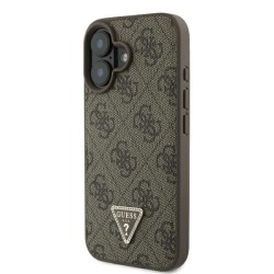 Guess Leather Metal Logo Strass Crossbody Case for iPhone 16 - Brown Guess Leather Metal Logo Strass Crossbody Case for iPhone 16 - Brown