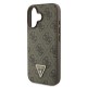 Guess Leather Metal Logo Strass Crossbody Case for iPhone 16 - Brown Guess Leather Metal Logo Strass Crossbody Case for iPhone 16 - Brown