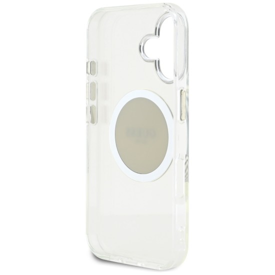 Guess IML Metal Colored Circle Classic Logo MagSafe case for iPhone 16 - gray Guess IML Metal Colored Circle Classic Logo MagSafe case for iPhone 16 - gray