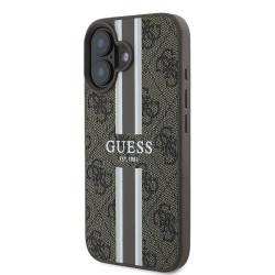 Guess 4G Printed Stripes MagSafe iPhone 16 Plus Case - Brown Guess 4G Printed Stripes MagSafe iPhone 16 Plus Case - Brown