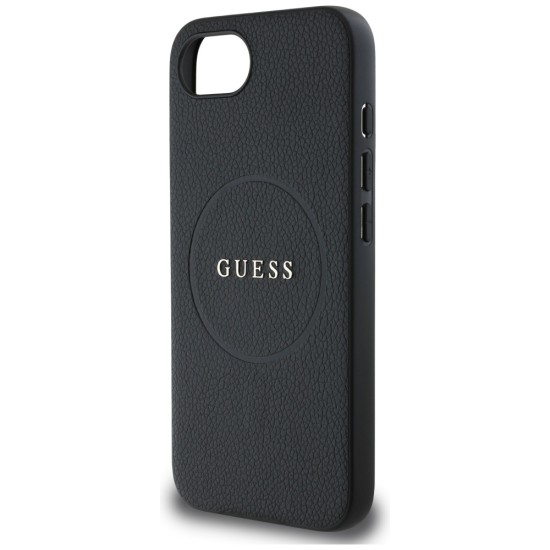 Guess PU Grained Classic Logo case with MagSafe for iPhone 16e - black Guess PU Grained Classic Logo case with MagSafe for iPhone 16e - black