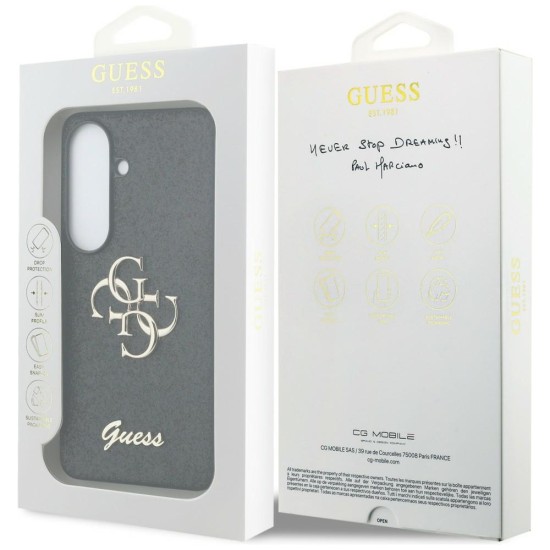 Guess Fixed Glitter Big 4G Metal Logo case for Samsung Galaxy S26 - black