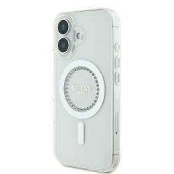 Guess IML Rhinestones MagSafe Case for iPhone 16 Plus - White Guess IML Rhinestones MagSafe Case for iPhone 16 Plus - White