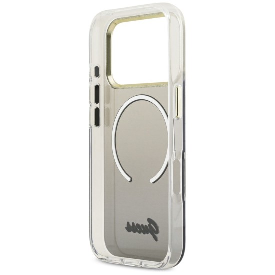 Guess IML Gradient Script Metal MagSafe Case for iPhone 17 Pro - Black