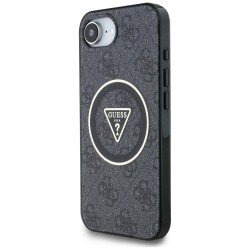 Guess IML Metal Glitter 4G Circle Triangle MagSafe Case for iPhone 16e - Black Guess IML Metal Glitter 4G Circle Triangle MagSafe Case for iPhone 16e - Black