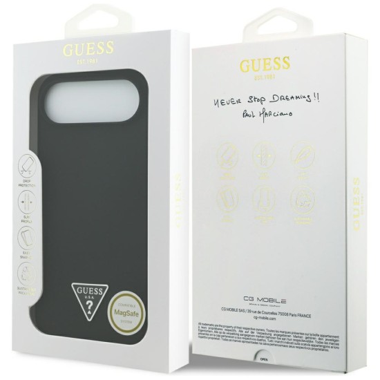 Guess Silicone Triangle Logo MagSafe Case for iPhone 17 Air - Black