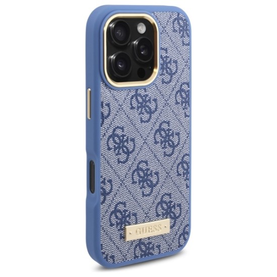 Guess 4G Logo Plate MagSafe Case for iPhone 16 Pro - Blue Guess 4G Logo Plate MagSafe Case for iPhone 16 Pro - Blue