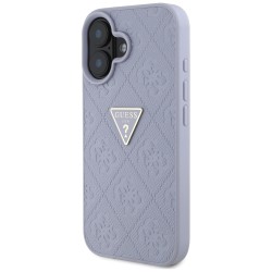 Guess Hot Stamp 4G Pattern Triangle Metal Logo iPhone 16 Case - Purple Guess Hot Stamp 4G Pattern Triangle Metal Logo iPhone 16 Case - Purple