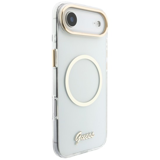 Guess IML Script Metal MagSafe Case for iPhone Air - Clear