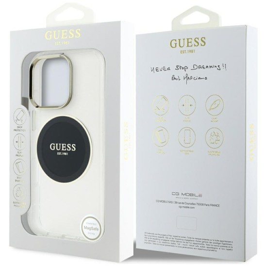 Guess IML Metal Colored Circle Classic Logo MagSafe case for iPhone 16 Pro - black Guess IML Metal Colored Circle Classic Logo MagSafe case for iPhone 16 Pro - black