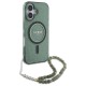 Guess IML Glitter With Pearl Strap MagSafe case for iPhone 16 Plus - green Guess IML Glitter With Pearl Strap MagSafe case for iPhone 16 Plus - green