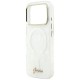 Guess IML Shell Script Metal MagSafe Case for iPhone 17 Pro Max - White