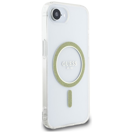 Guess IML Glitter Circle MagSafe iPhone 16e Case - Clear Guess IML Glitter Circle MagSafe iPhone 16e Case - Clear