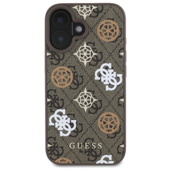 Guess 4G Printed Stripes MagSafe iPhone 16 Case - Brown Guess 4G Printed Stripes MagSafe iPhone 16 Case - Brown