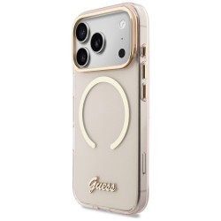 Guess IML Script Metal MagSafe Case for iPhone 17 Pro - Pink Guess IML Script Metal MagSafe Case for iPhone 17 Pro - Pink