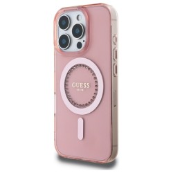 Guess IML Rhinestones MagSafe iPhone 16 Pro Max Case - Pink Guess IML Rhinestones MagSafe iPhone 16 Pro Max Case - Pink
