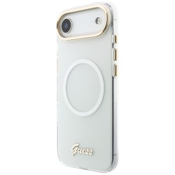 Guess IML Gradient Script Metal MagSafe Case for iPhone Air - White