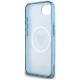 Guess IML Metal Glitter 4G Circle Triangle MagSafe Case for iPhone 16e - Blue