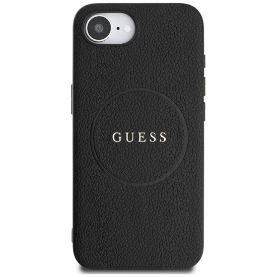 Guess PU Grained Classic Logo case with MagSafe for iPhone 16e - black Guess PU Grained Classic Logo case with MagSafe for iPhone 16e - black