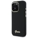 Guess Silicone Script Metal Logo & Frame Case for iPhone 16 Pro - Black Guess Silicone Script Metal Logo & Frame Case for iPhone 16 Pro - Black