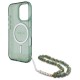 Guess IML Glitter With Pearl Strap MagSafe case for iPhone 16 Pro Max - green Guess IML Glitter With Pearl Strap MagSafe case for iPhone 16 Pro Max - green