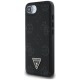 Guess Grained Hot Stamp Peony Triangle Logo MagSafe Case for iPhone 16e - Black