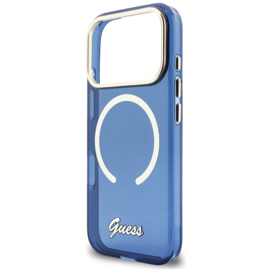 Guess IML Script Metal MagSafe Case for iPhone 17 Pro - Blue Guess IML Script Metal MagSafe Case for iPhone 17 Pro - Blue