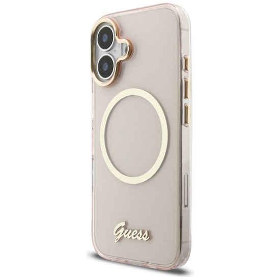 Guess IML Script Metal MagSafe Case for iPhone 17 - Pink Guess IML Script Metal MagSafe Case for iPhone 17 - Pink