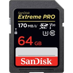 SANDISK Extreme Pro SDXC Card 64GB - 170MB/s V30 UHS-I U3