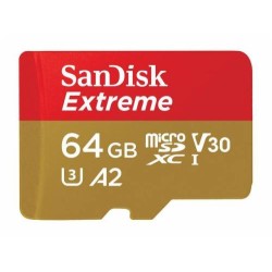 SANDISK Extreme microSDXC 64GB + SD Adapter + Rescue Pro Deluxe 160MB/s A2 C10 V