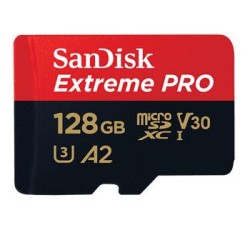 SANDISK Extreme Pro microSDXC 128GB + SD Adapter + Rescue Pro Deluxe 170MB/s A2