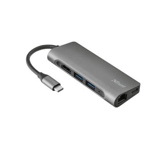 TRUST MULTI PORT DOCKING STATION TYPE C TO HDMI/USB C/USB A/SD CARD/RJ45