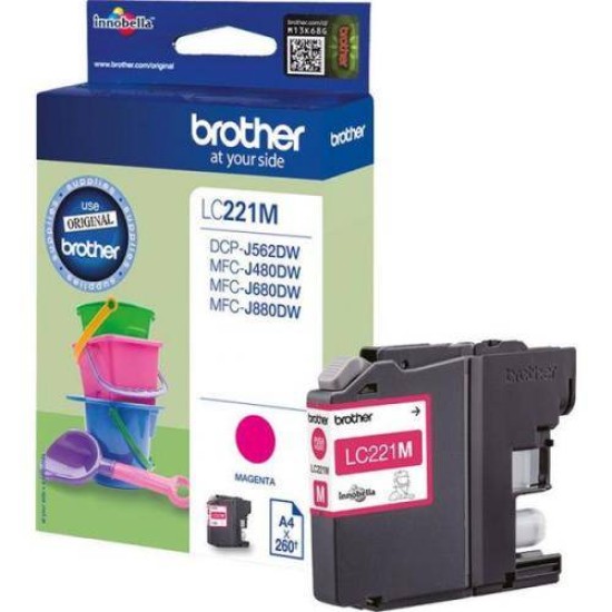 BROTHER INK CARTRIDGE LC221 MAGENTA MCFJ 460/480/485/680/880 & DCP562 BROTHER INK CARTRIDGE LC221 MAGENTA MCFJ 460/480/485/680/880 & DCP562