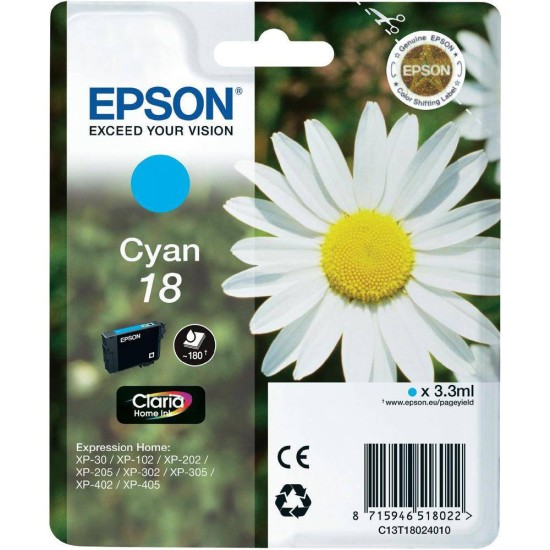 EPSON INK CARTRIDGE 18 CYAN