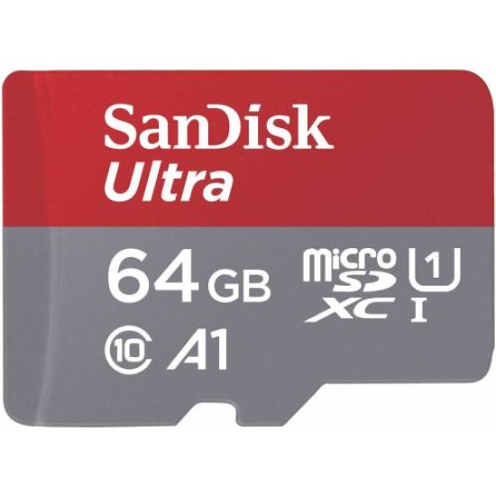SANDISK Ultra microSDXC 64GB + SD Adapter  100MB/s A1 Class 10 UHS-I