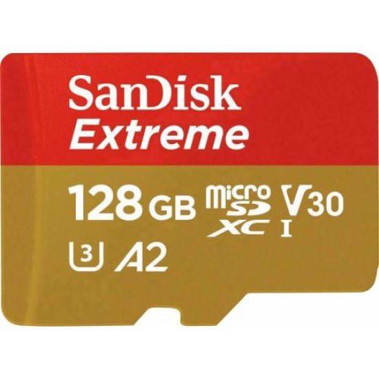 SANDISK Extreme microSDXC128GB for Action Cams and Drones + SD Adapter 160MB/s A SANDISK Extreme microSDXC128GB for Action Cams and Drones + SD Adapter 160MB/s A