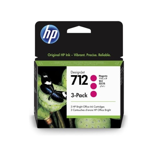 HP INK CARTRIDGE 712 MAGENTA 3PCK 29 ML 3ED78A