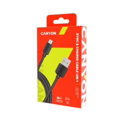 CANYON Simple Sync+Charge Cable Micro USB-USB 2.0, 1M Black CANYON Simple Sync+Charge Cable Micro USB-USB 2.0, 1M Black