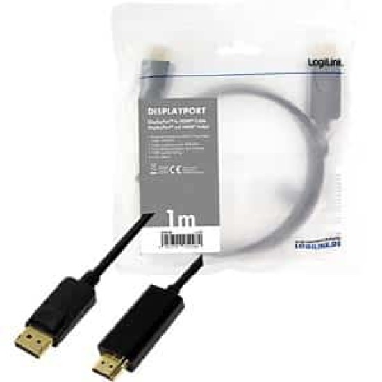 LOGILINK 1M DISPLAY PORT 1.2 TO HDMI 1.4 M/M CV0126