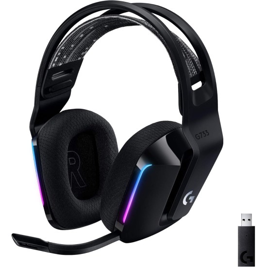 Logitech G733 LIGHTSPEED Gaming Wireless Headset for PC & PS5 Black 981-000864 Logitech G733 LIGHTSPEED Gaming Wireless Headset for PC & PS5 Black 981-000864