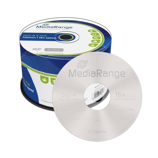 MEDIARANGE DVD-R 120' 4.7GB 16x CAKE BOX x50 MR444 MEDIARANGE DVD-R 120' 4.7GB 16x CAKE BOX x50 MR444