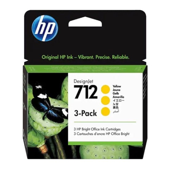 HP INK CARTRIDGE 712 YELLOW 3PCK 29 ML 3ED79A