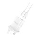DUDAO WALL CHARGER UK PLUG  2XUSB-A  WHITE  + USB TO LIGHTNING CABLE WHITE